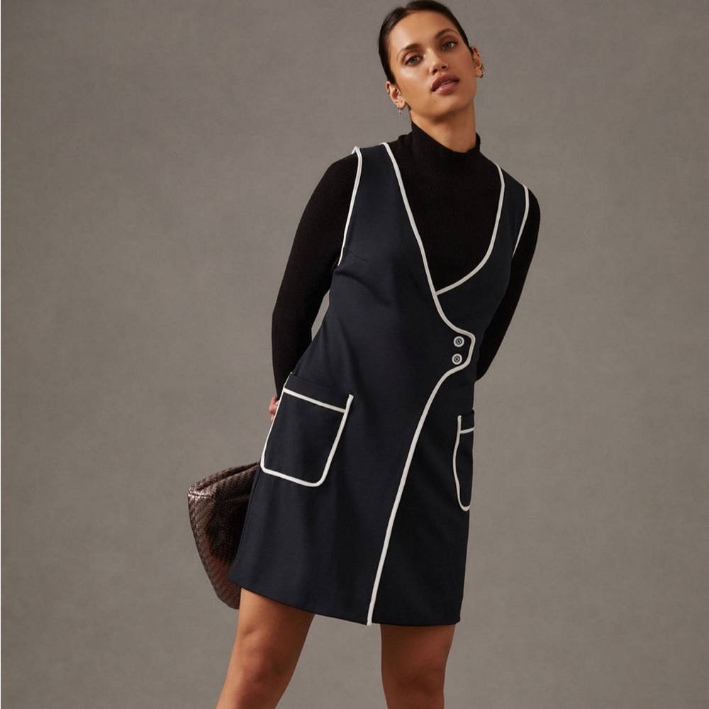 Maeve by Anthropologie Pinafore Wrap Mini Dress